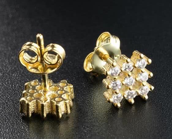 Heliophilia Silver Pendientes NRZ999764 Plata de Ley 925 Baño de Oro con Circon Color Oro Elegantes para Mujer
